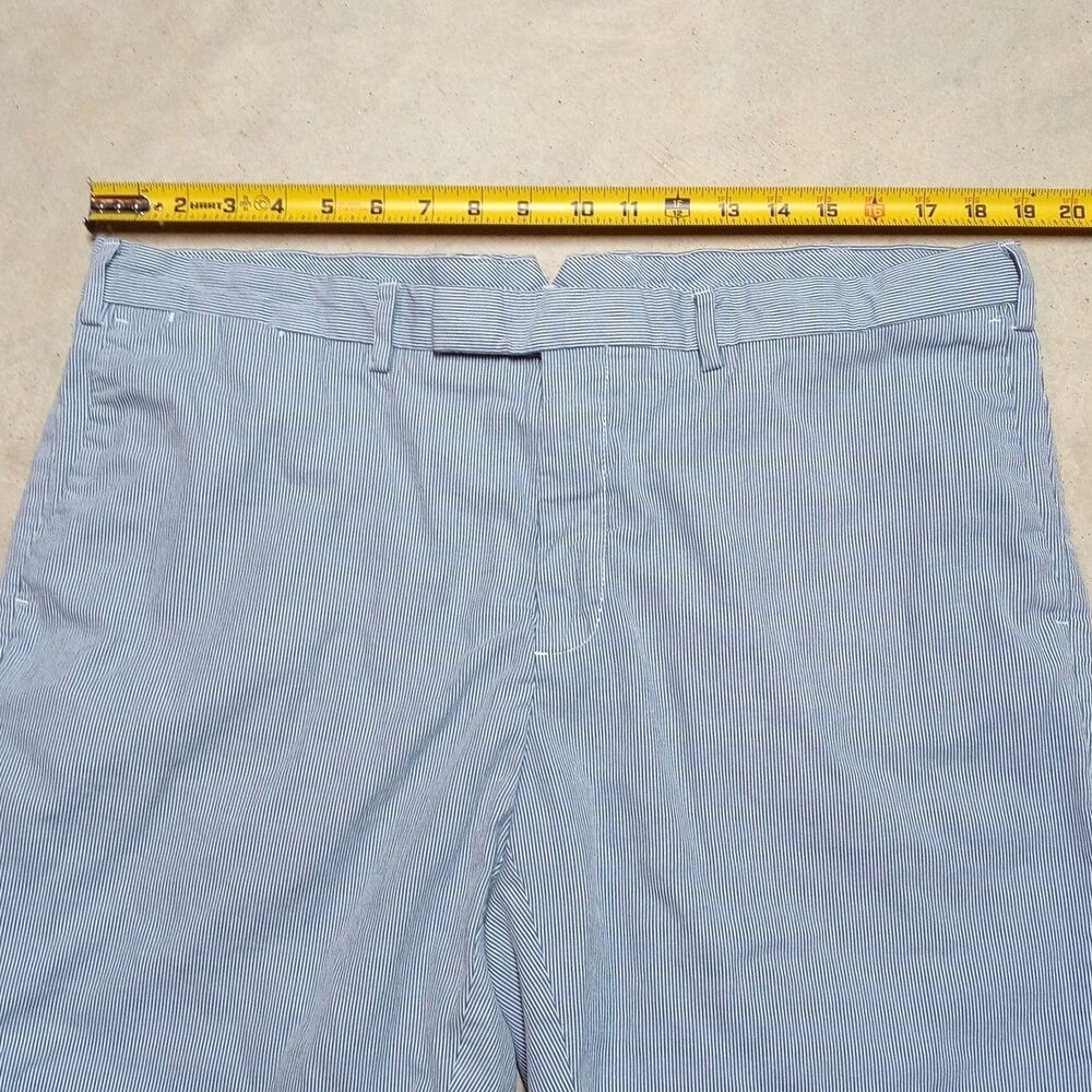 Polo Ralph Lauren Seersucker Pinstripe Shorts Size 38 Chino Preppy Blue - Picture 6 of 8